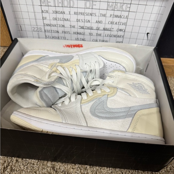 Nike Jordan 1 High OG Method of Make Cream and White Size 8.5 - Picture 5 of 8